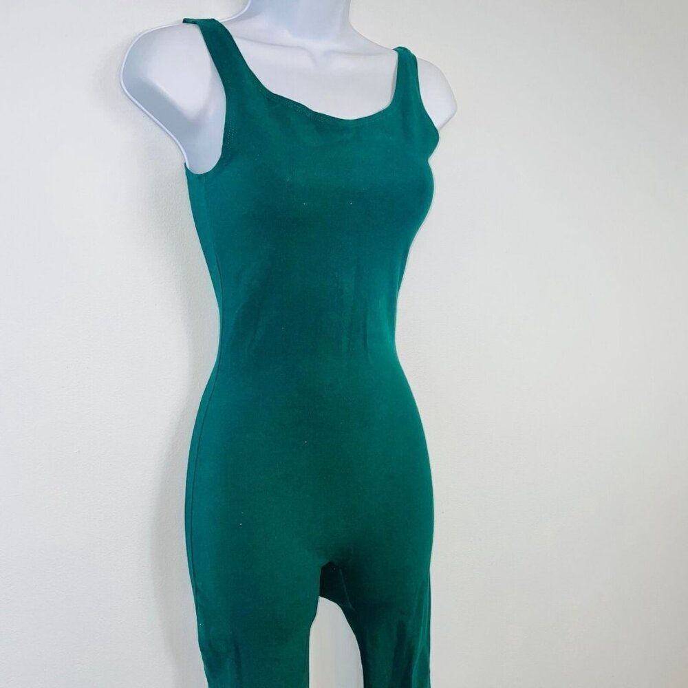 Dash Womens S Jumpsuit Green Sleeveless Stretch Casual Fitted - Picture 4 of 9